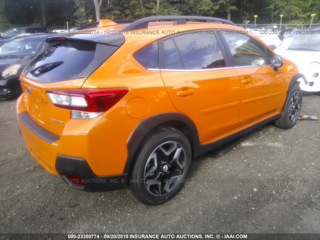 JF2GTAMC7J8299197 - 2018 SUBARU CROSSTREK LIMITED ORANGE photo 4