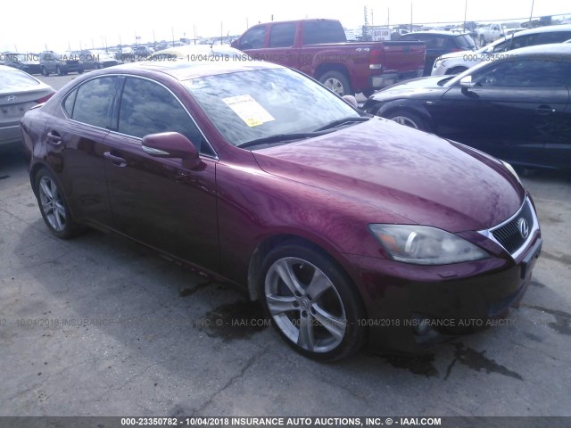 JTHBE5C29C5030401 - 2012 LEXUS IS 350 BURGUNDY photo 1