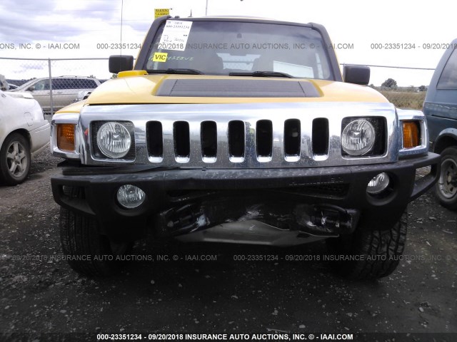 5GTDN136068141064 - 2006 HUMMER H3 YELLOW photo 6