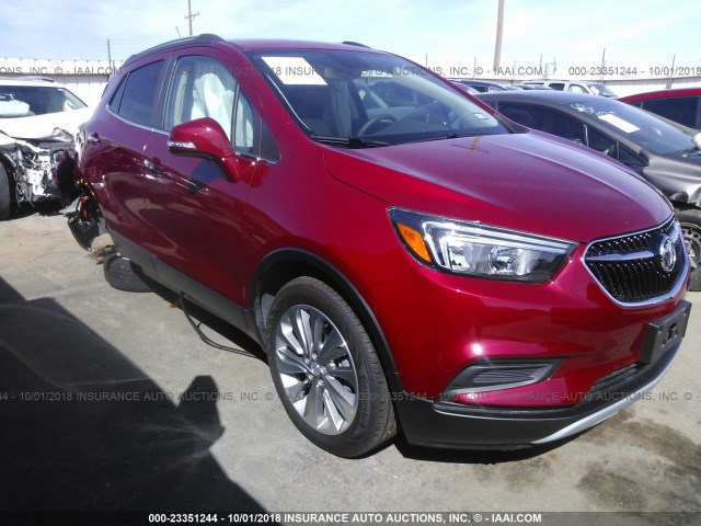 KL4CJASB0JB691383 - 2018 BUICK ENCORE PREFERRED RED photo 1