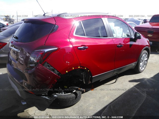 KL4CJASB0JB691383 - 2018 BUICK ENCORE PREFERRED RED photo 4