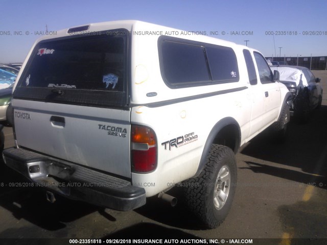 4TAWN72N9YZ616800 - 2000 TOYOTA TACOMA XTRACAB WHITE photo 4