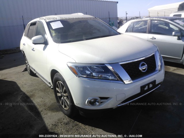 5N1AR2MN2FC644954 - 2015 NISSAN PATHFINDER S/SV/SL/PLATINUM WHITE photo 1