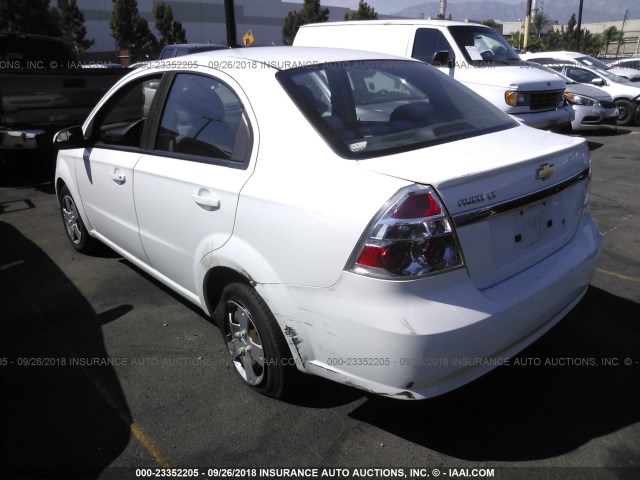 KL1TD5DE7AB127376 - 2010 CHEVROLET AVEO LS/LT WHITE photo 3