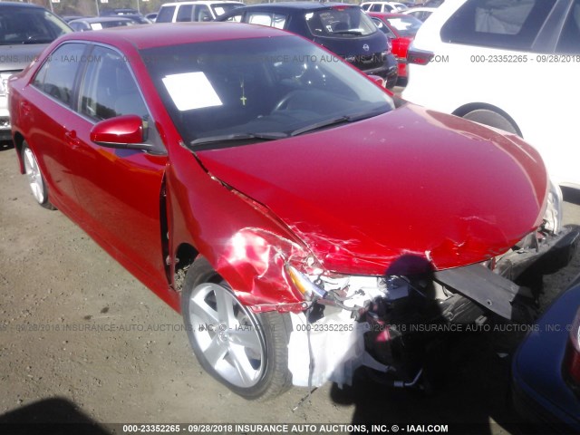 4T1BF1FK0EU828261 - 2014 TOYOTA CAMRY L/SE/LE/XLE RED photo 1