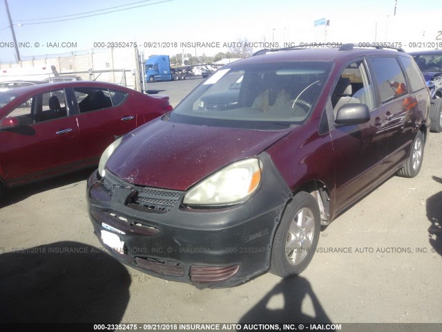 5TDZA23C44S178048 - 2004 TOYOTA SIENNA CE/LE RED photo 2