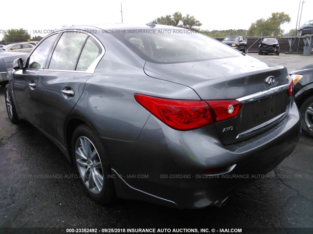 JN1CV7AR8GM253223 - 2016 INFINITI Q50 PREMIUM GRAY photo 3