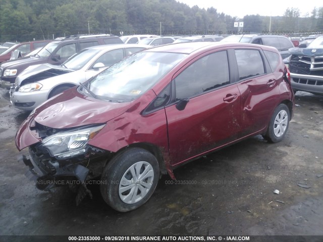 3N1CE2CP2JL357724 - 2018 NISSAN VERSA NOTE S/S PLUS/SV/SL/SR RED photo 2