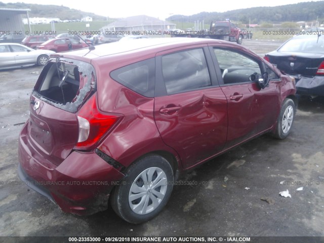 3N1CE2CP2JL357724 - 2018 NISSAN VERSA NOTE S/S PLUS/SV/SL/SR RED photo 4