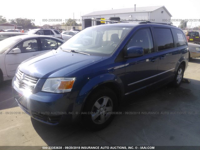 2D4RN5D11AR296875 - 2010 DODGE GRAND CARAVAN SXT BLUE photo 2