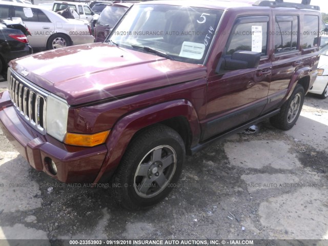 1J8HH48K77C695099 - 2007 JEEP COMMANDER RED photo 2