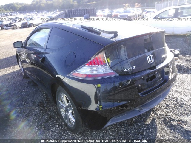 JHMZF1C64BS011617 - 2011 HONDA CR-Z EX BLACK photo 3