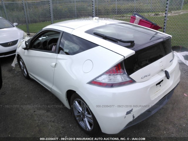 JHMZF1C65BS001386 - 2011 HONDA CR-Z EX WHITE photo 3