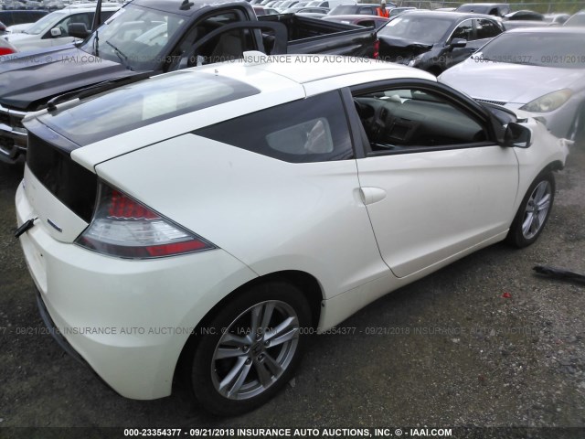 JHMZF1C65BS001386 - 2011 HONDA CR-Z EX WHITE photo 4