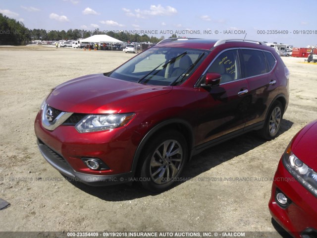 5N1AT2MT1FC751834 - 2015 NISSAN ROGUE S/SL/SV RED photo 2