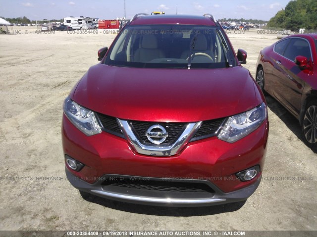 5N1AT2MT1FC751834 - 2015 NISSAN ROGUE S/SL/SV RED photo 6