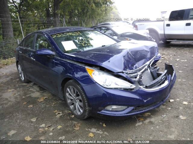 5NPEC4AC3DH578566 - 2013 HYUNDAI SONATA SE/LIMITED BLUE photo 1