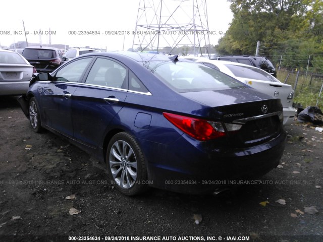 5NPEC4AC3DH578566 - 2013 HYUNDAI SONATA SE/LIMITED BLUE photo 3