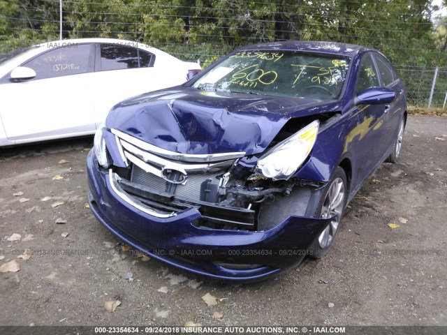 5NPEC4AC3DH578566 - 2013 HYUNDAI SONATA SE/LIMITED BLUE photo 6