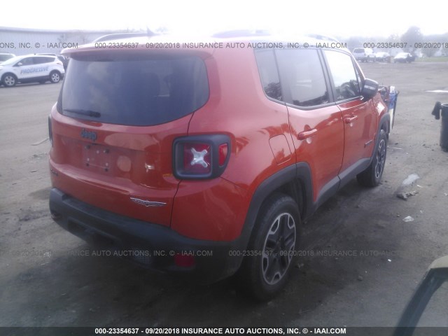 ZACCJBCT9GPE35535 - 2016 JEEP RENEGADE TRAILHAWK ORANGE photo 4