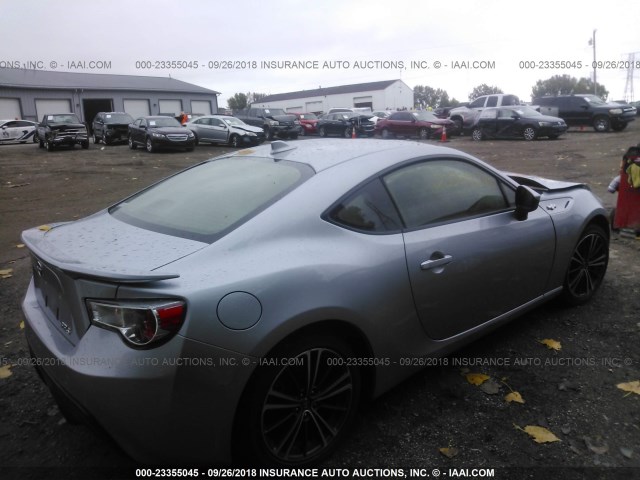JF1ZNAA17F9713249 - 2015 TOYOTA SCION FR-S SILVER photo 4