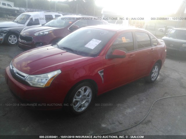 1FAHP35N68W131601 - 2008 FORD FOCUS SE/SEL/SES RED photo 2