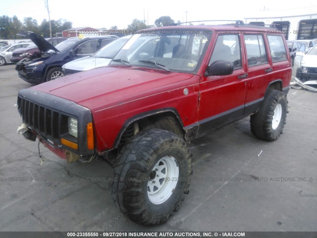 1J4FF68S6XL522894 - 1999 JEEP CHEROKEE SPORT/CLASSIC RED photo 2