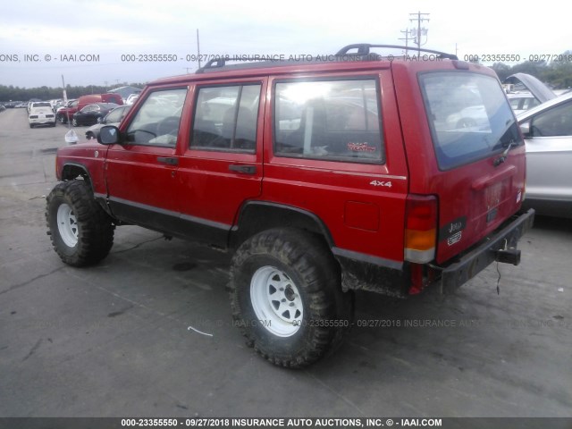 1J4FF68S6XL522894 - 1999 JEEP CHEROKEE SPORT/CLASSIC RED photo 3