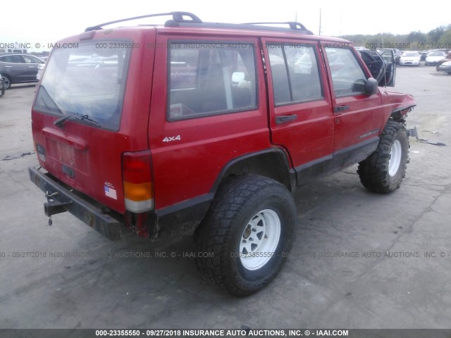 1J4FF68S6XL522894 - 1999 JEEP CHEROKEE SPORT/CLASSIC RED photo 4