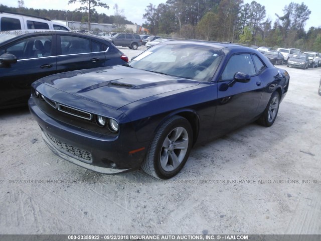 2C3CDZAG0FH757992 - 2015 DODGE CHALLENGER SXT BLUE photo 2