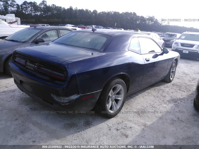 2C3CDZAG0FH757992 - 2015 DODGE CHALLENGER SXT BLUE photo 4