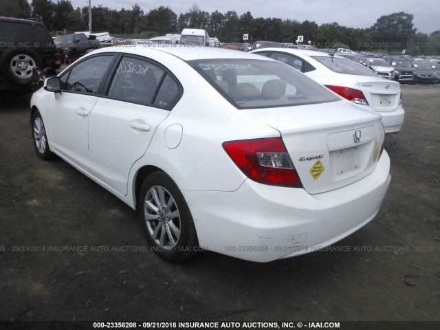 2HGFB2F98CH309447 - 2012 HONDA CIVIC EXL WHITE photo 3