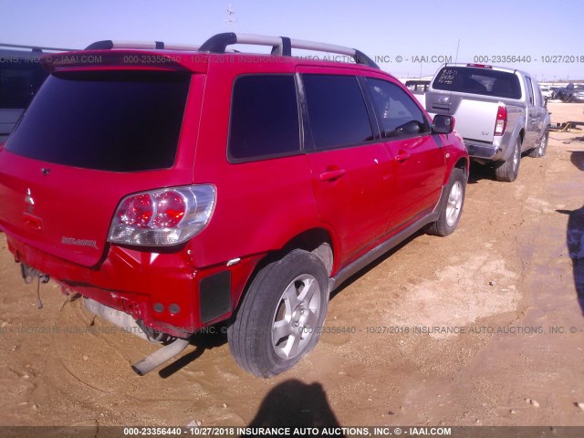 JA4LX41G23U061076 - 2003 MITSUBISHI OUTLANDER XLS RED photo 4