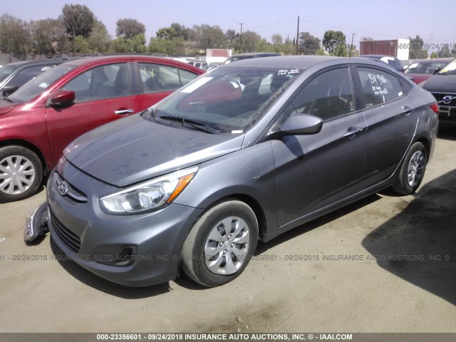 KMHCT4AE2HU235845 - 2017 HYUNDAI ACCENT SE GRAY photo 2