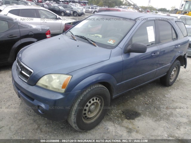 KNDJD733535138745 - 2003 KIA SORENTO EX/LX BLUE photo 2