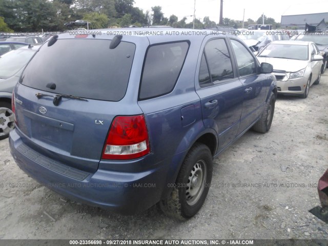 KNDJD733535138745 - 2003 KIA SORENTO EX/LX BLUE photo 4