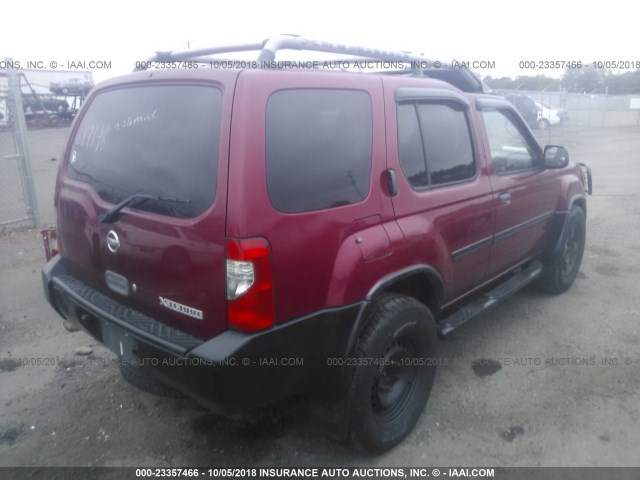 5N1ED28T63C689948 - 2003 NISSAN XTERRA XE/SE RED photo 4