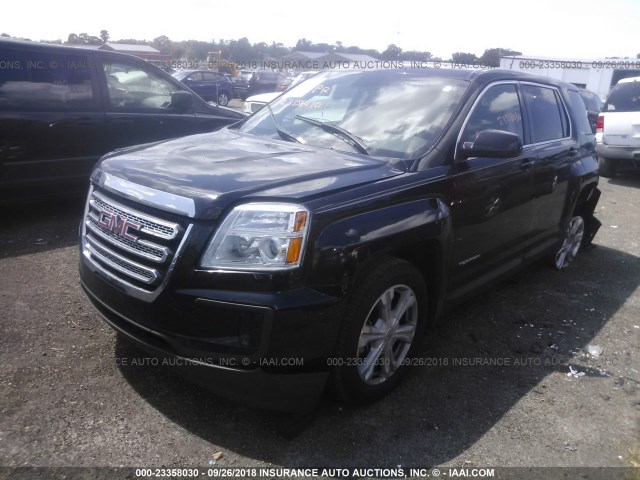 2GKALMEK6H6274355 - 2017 GMC TERRAIN SLE BLACK photo 2