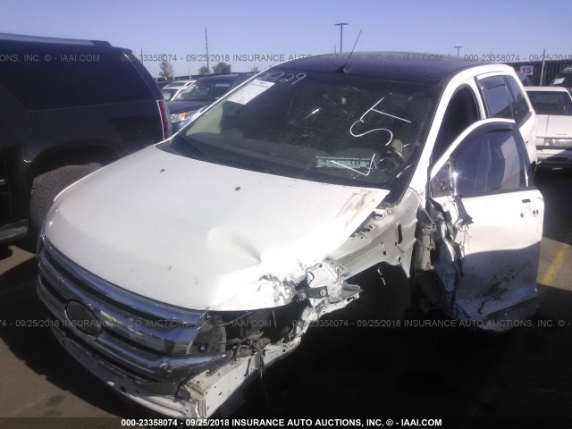 2FMDK4JC1DBC11669 - 2013 FORD EDGE SEL WHITE photo 2