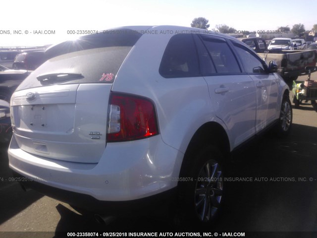 2FMDK4JC1DBC11669 - 2013 FORD EDGE SEL WHITE photo 4