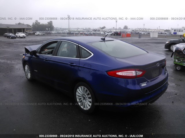 3FA6P0LU4FR275454 - 2015 FORD FUSION SE HYBRID BLUE photo 3