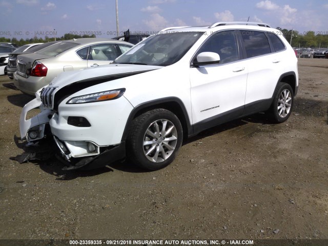 1C4PJLDB8EW130718 - 2014 JEEP CHEROKEE LIMITED WHITE photo 2