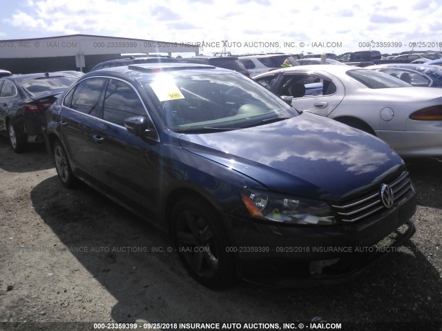 1VWBH7A36DC016918 - 2013 VOLKSWAGEN PASSAT SE BLUE photo 1