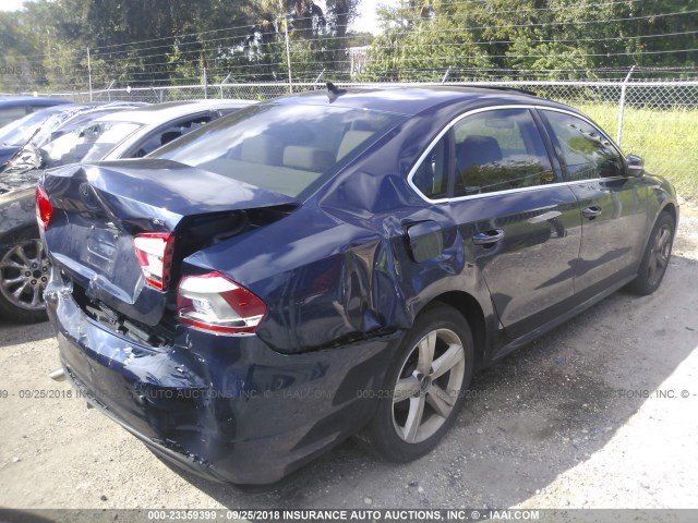 1VWBH7A36DC016918 - 2013 VOLKSWAGEN PASSAT SE BLUE photo 4