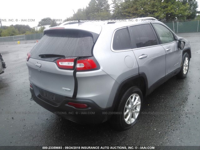 1C4PJMCB4EW242908 - 2014 JEEP CHEROKEE LATITUDE SILVER photo 4