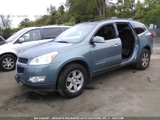 1GNER23DX9S124176 - 2009 CHEVROLET TRAVERSE LT GREEN photo 2