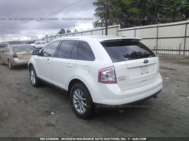 2FMDK38CX9BA73251 - 2009 FORD EDGE SEL WHITE photo 3