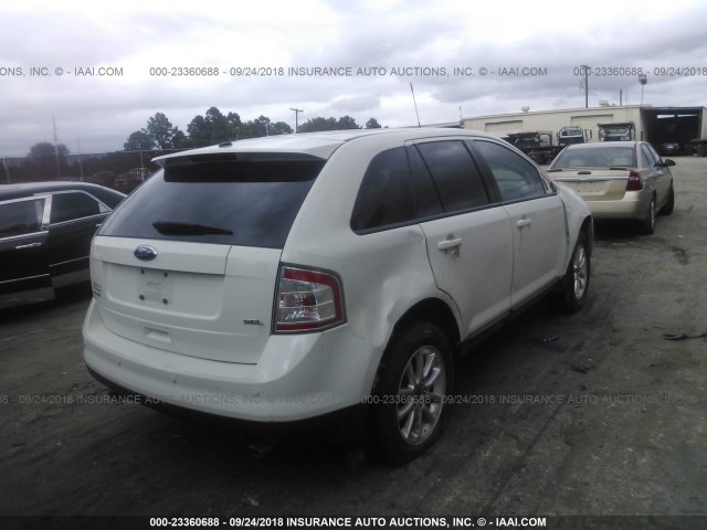 2FMDK38CX9BA73251 - 2009 FORD EDGE SEL WHITE photo 4