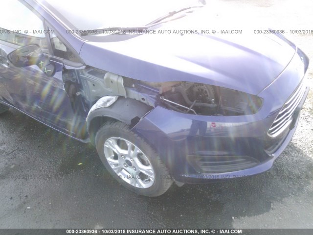 3FADP4EJ3GM150316 - 2016 FORD FIESTA SE BLUE photo 6