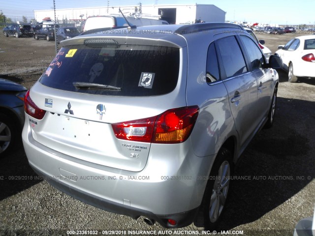 4A4AP4AU4DE007754 - 2013 MITSUBISHI OUTLANDER SPORT SE SILVER photo 4